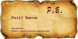 Peitl Barna névjegykártya